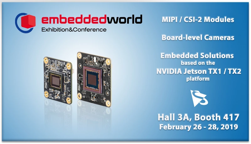 embedded world 2019: 于嵌入式系统展会中居领导地位，The Imaging Source 映美精相机 诚挚邀请您莅临我们的展位。