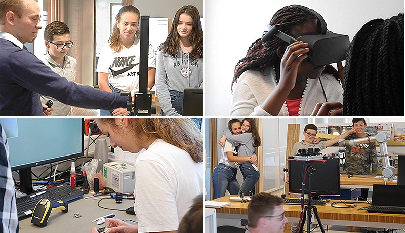 2018 男孩，女孩节 在The Imaging Source 映美精相机: 学生们学习机器视觉、3D，以及虚拟现实。