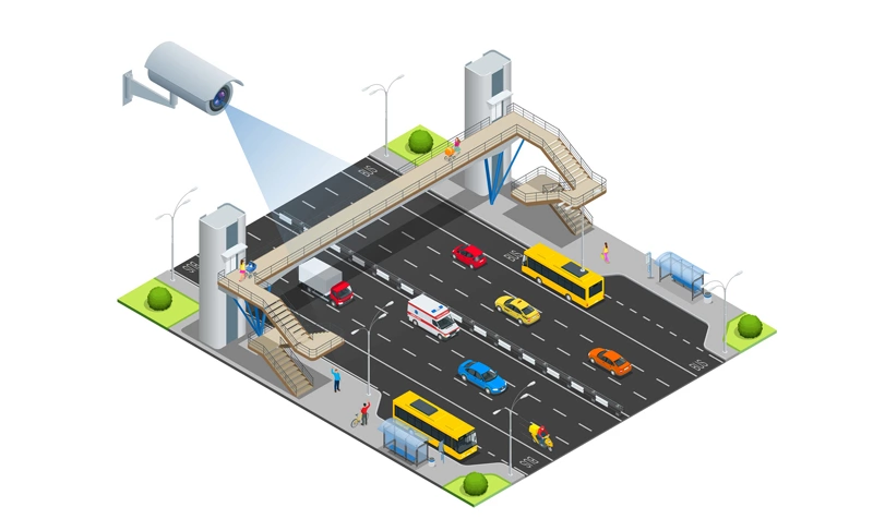 智能交通监控系统与工业相机的结合提高了安全性和效率。