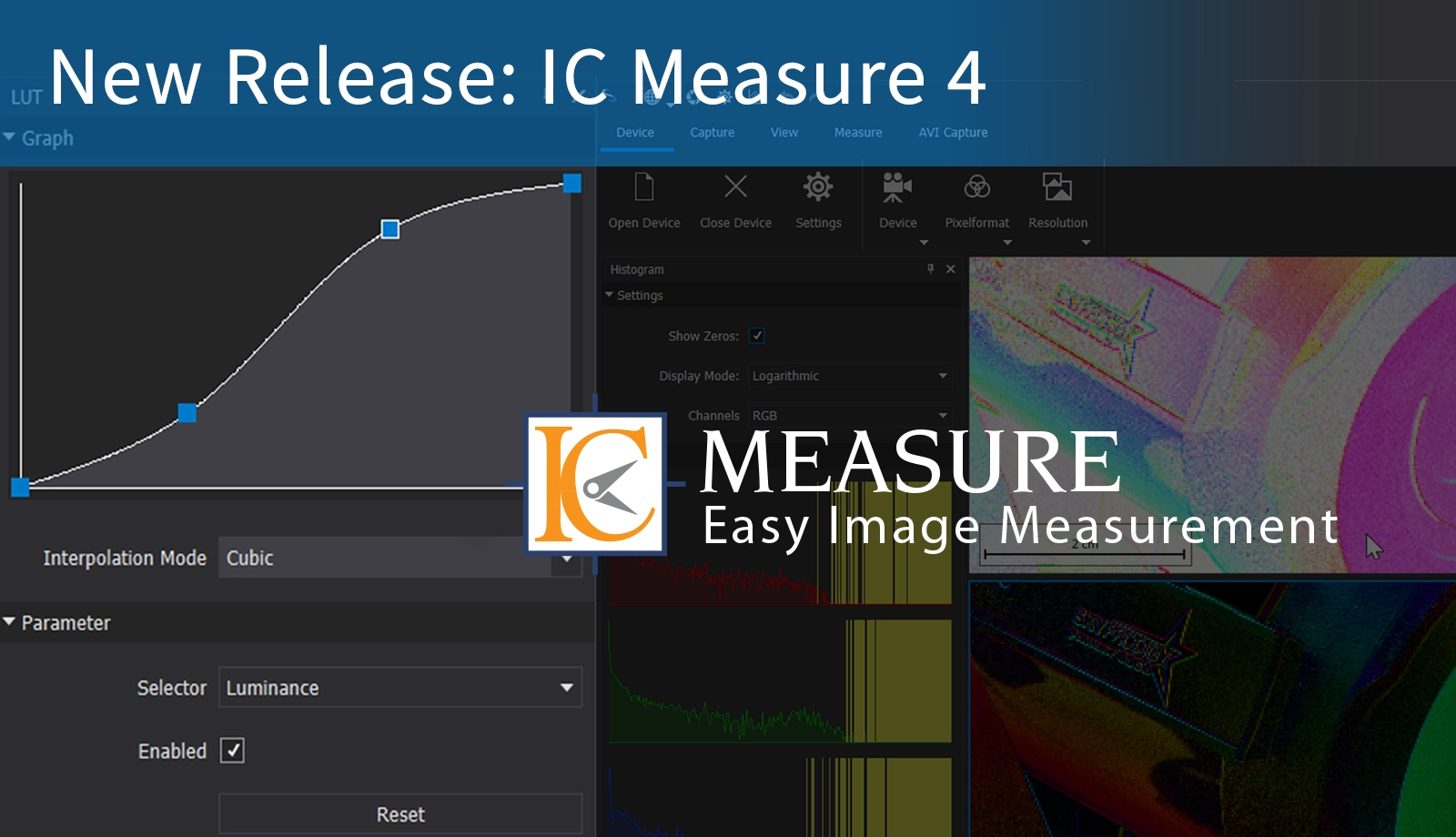IC Measure 4: The updated software is designed for seamless industrial camera integration and advanced image processing.