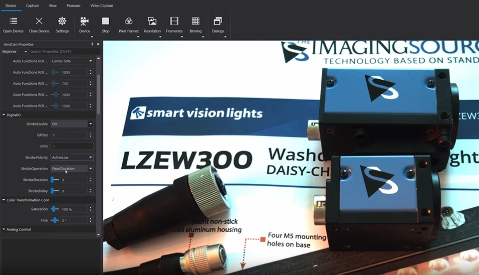The Imaging Source 工業相機與 Smart Vision Lights 整合應用