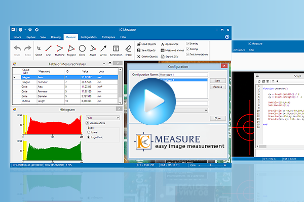 IC Measure: Software for Image Capture and On-Screen Measurement