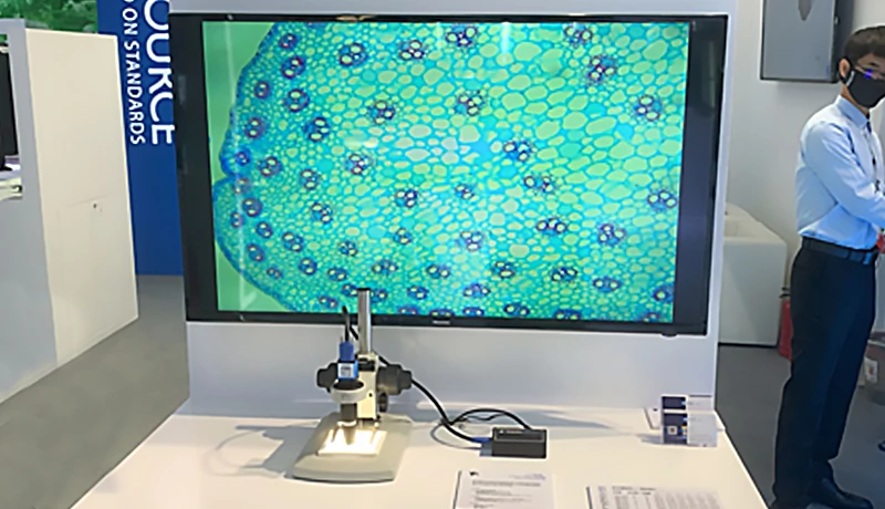 The Imaging Source Mikroskopiekamera Live-Demo auf der VISION China Shanghai 2021