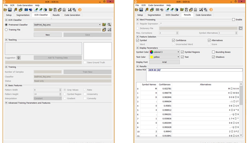 Fig. 1: Selection of classifier Fig. 2: Inspection of results