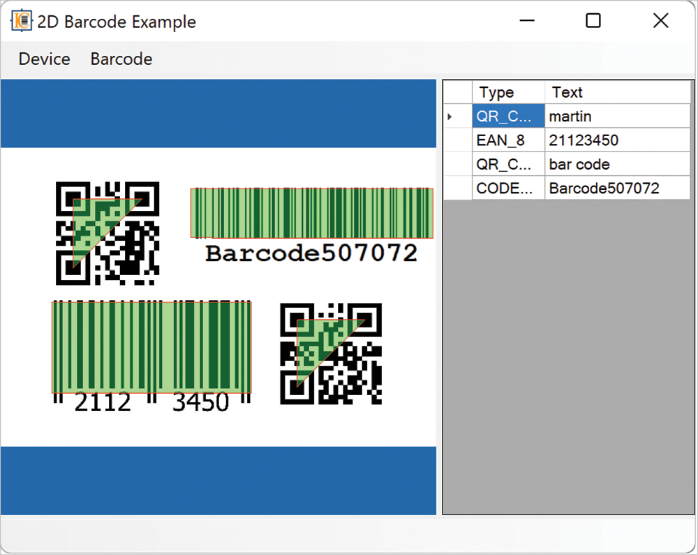 2D Barcode Example